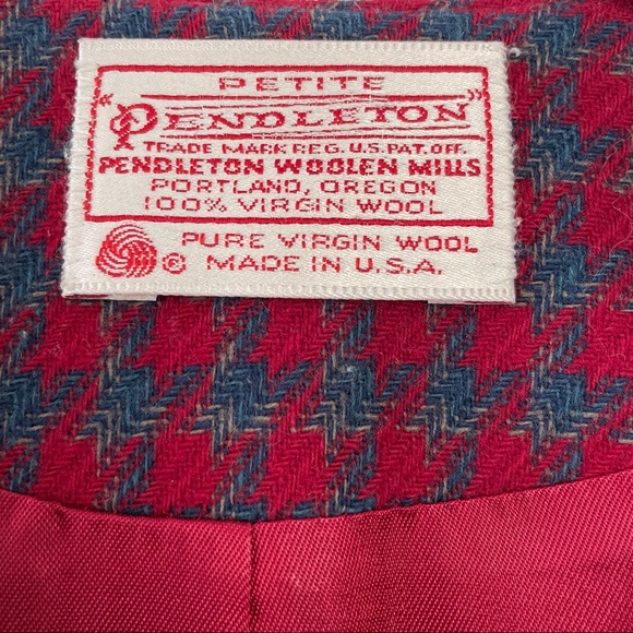 Vintage Pendleton red wool skirt suit set - Picture 2 of 12